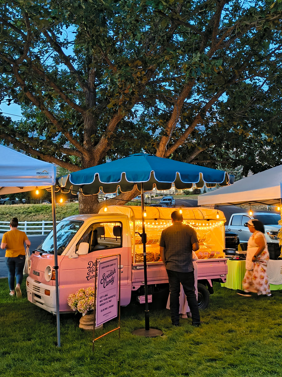 Candy truck at a city event